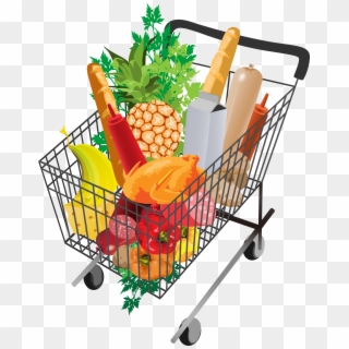 Grocery Shopping Cart Png Picture - Shopping Cart With Groceries Png, Transparent Png