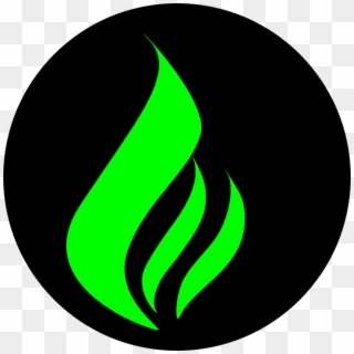 Green Flame Black Clip Art At Clker - Green Flame Logo Png, Transparent Png