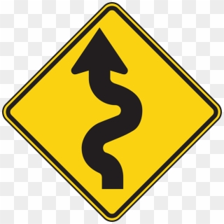 Winding Road Sign, HD Png Download