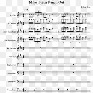 Mike Tyson Punch Out Sheet Music For Clarinet, Piccolo, - Lucid Dreams Alto Saxophone Sheet Music, HD Png Download