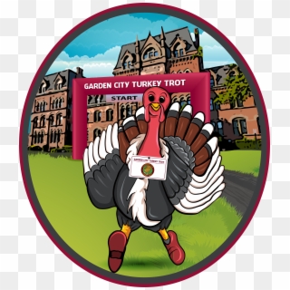 Garden City Turkey Trot Logo - Cartoon, HD Png Download