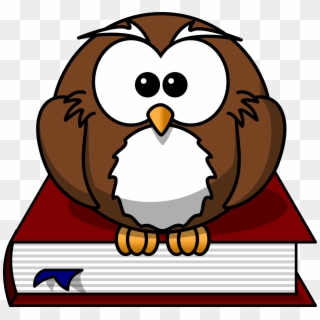 Book Clipart Cartoon - Owl On A Book Clipart, HD Png Download