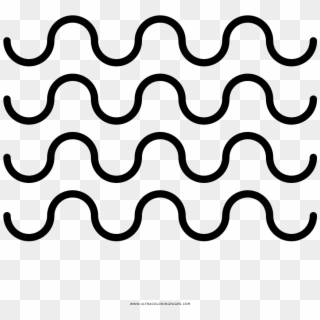 Water Waves Coloring Page - Line Art, HD Png Download