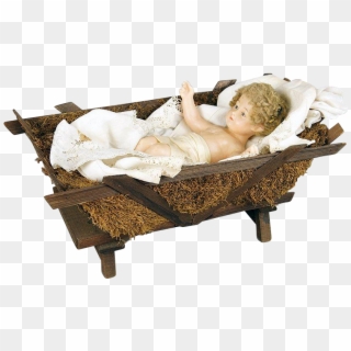 Large Antique French Convent Wax Baby Jesus Christ - Cradle, HD Png Download