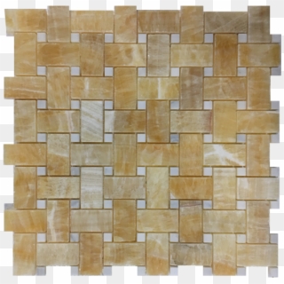 Honey Onyx Basket Weave With White Dot Mosaic - Wood, HD Png Download
