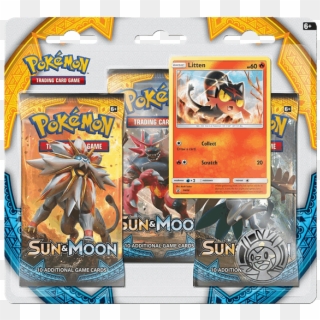 Sun & Moon 3 Pack Blister - Pokemon Sun And Moon Blister Packs, HD Png Download