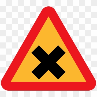 Attention Exclamation Mark Sign - Road Sign Cross, HD Png Download