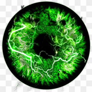 #lightning #neon #green #eye - Circle, HD Png Download