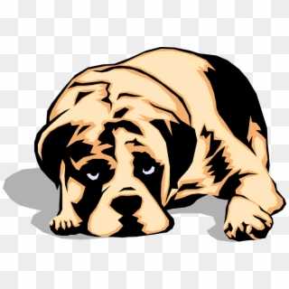 Vector Illustration Of Sad Looking Family Pet Puppy - Transparent Background Sad Dog Clipart, HD Png Download