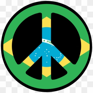 Brazil Peace Symbol Flag 4 555px 44 - Brazil, HD Png Download