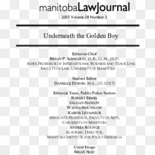 Manitoba Law Journal Vol 38 No 2 Underneath The Golden - Rework, HD Png Download