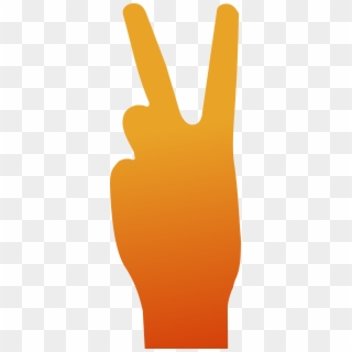 V Sign 1979px 216 - Hand Sign Peace Orange, HD Png Download