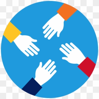 Icon Showing Four Hands Reaching Into Center - 4 Hand Icon Png, Transparent Png