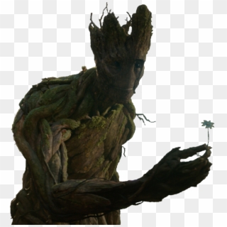Giving Tree Groot Reaching Out And Sharing A Flower - Groot Holding Flower, HD Png Download