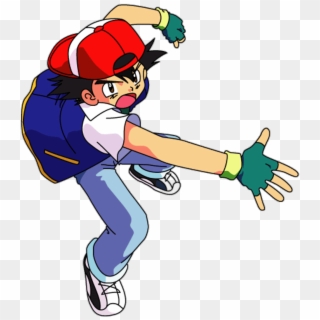 #pokemon #pikachu #ash #ashketchum #anime #freetoedit - Ash Ketchum Throwing A Pokeball, HD Png Download