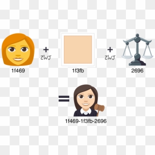 The 'woman Judge' Emoji With Light Skin Tone Is A Combination - Cartoon, HD Png Download