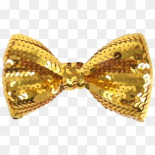 Gold Sticker - Gold Sequin Bow Png, Transparent Png