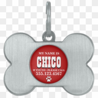 Paw Prints Red Personalized Pet Name Tag - Pet Tag, HD Png Download