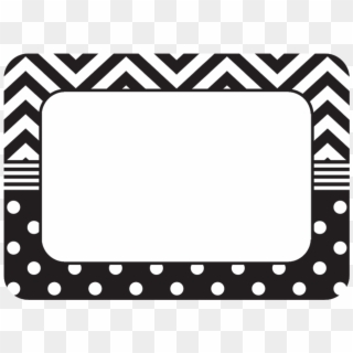 Tcr5548 Black & White Chevrons And Dots Name Tags/labels - Name Tag Design Black And White, HD Png Download