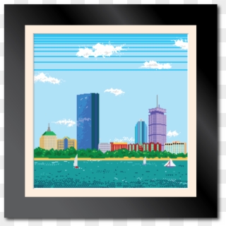 8-bit Boston Skyline - Pixel Phone Background, HD Png Download