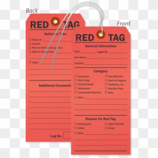 Double-sided Red 5s Tag - Sample 5s Red Tag, HD Png Download