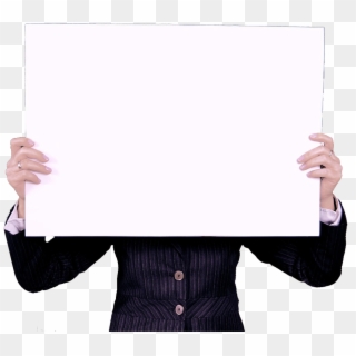 Woman Holding Sign With Transparent Background Free - Information Board, HD Png Download