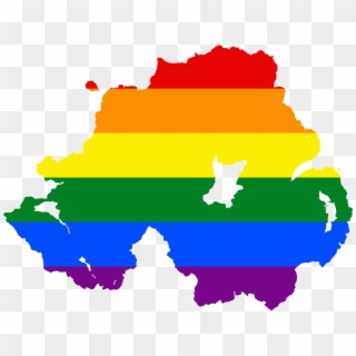Lgbt Flag Map Of Northern Ireland - Equal Marriage Northern Ireland, HD Png Download