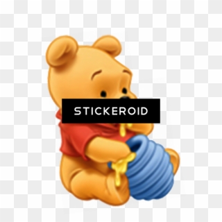 Winnie The Pooh - Baby Pooh Eating Honey, HD Png Download