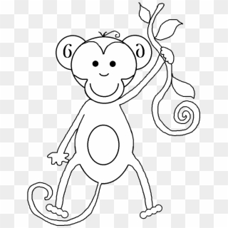 And White Baby Monkey Clip Art Black And White Tiger - White Monkey Black Background, HD Png Download