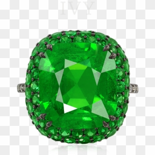 Tsavorite Garnet And Diamond Ring, Ivy Centring On - Emerald, HD Png Download