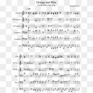 Florida Fight Song Sheet Music For French Horn, Trumpet, - Orange And Blue Sheet Music Trumpet, HD Png Download