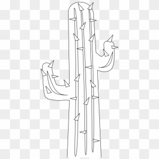 Cactus Clipart Black And White - Silhouette Png White Cactus White Vector, Transparent Png