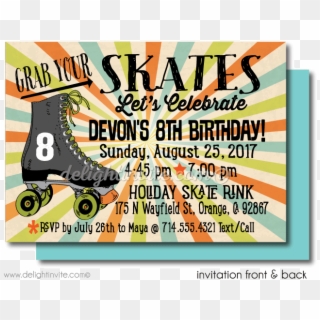 Boys Roller Skate Birthday Invitations, HD Png Download