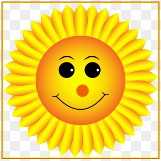 Sun Flower Sunflower Clipart Png Incredible Sunflower - Sunflower With Smiley Face, Transparent Png