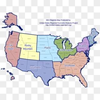 Georgia Regions Map Awesome Map The Us With 5 Regions - United States Economic Regions, HD Png Download