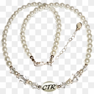 White Pearl Ctr Necklace - Bracelet, HD Png Download