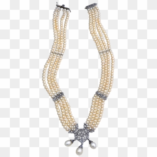 Pearl And Diamond Necklace - Necklace, HD Png Download