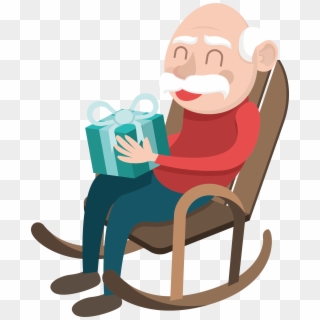 Gift Clip Art The Who Received Transprent Ⓒ - Grandfather Sitting In Chair Clipart, HD Png Download