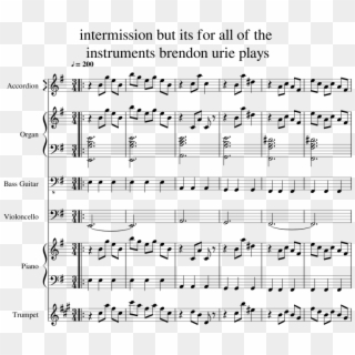 Intermission But It's For All The Instruments Brendon - Sheet Music, HD Png Download
