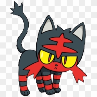 #pokemon #solyluna #litten #onosecomosellamaba # - Black And Red Cat Pokemon, HD Png Download