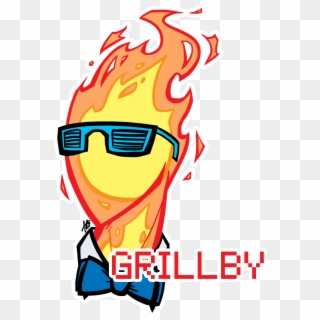 “grillby In Shutter Shades Headshot Commission For - Cartoon, HD Png Download