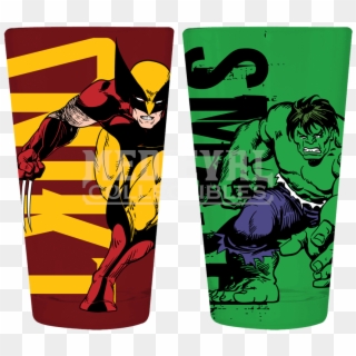 Marvel Wolverine And Hulk Pint Set - Marvel Comics, HD Png Download