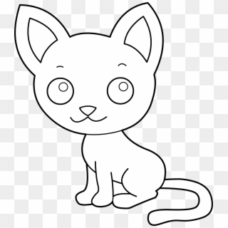 Pink Cat Cliparts - Cat Clipart Coloring Page, HD Png Download