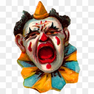 Vintage Clip Art Funny Circus Clowns Costume Images - Vintage Clown Mask Transparent, HD Png Download