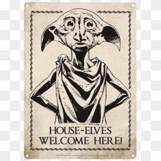 Dobby Mini-tin Sign - Harry Potter Dobby Drawing, HD Png Download