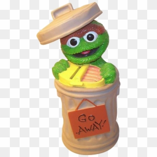 Oscar The Grouch Sesame Street Trash Can Bank Go Away - Play-doh, HD Png Download