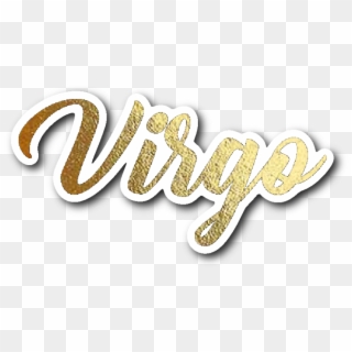 Virgo Gold Lettering Vinyl Sticker - Calligraphy, HD Png Download