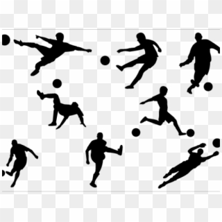 Footballer Clipart Silhouette - Football Players Clipart, HD Png Download
