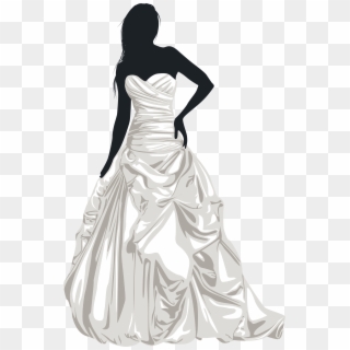 Bride Silhouette Clip Art - Wedding Dresses Png, Transparent Png