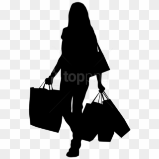 Free Png Female Silhouette With Shopping Bags Png - Shopping Bags Silhouette Png, Transparent Png